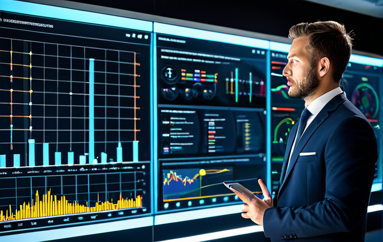 A focused male sports manager in a professional business suit, standing in a sleek, high-tech sports analytics control room, surrounded by large transparent screens displaying dynamic sports data visualizations and real-time game statistics. He is interacting with a holographic interface, demonstrating data-driven decision-making. The scene is well-lit, futuristic, and emphasizes innovation. fully clothed, appropriate attire, safe for work, perfect anatomy, natural pose, professional photography, high quality, correct proportions, well-formed hands, natural body proportions, professional, family-friendly.