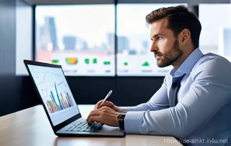 스포츠마케팅 연봉 협상에서 중요한 요소 - **Prompt:** A focused male professional in his late 30s, dressed in smart business casual attire (co...