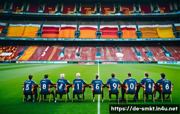 스포츠마케팅에서 창의적 문제 해결 사례 - **Prompt:** A heartwarming and vibrant scene inside a modern German football stadium. A diverse grou...