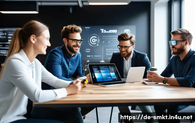 스포츠마케팅 분야의 성공적인 리더 사례 연구 - A dynamic sports marketing team in a modern office environment in Berlin, Germany, brainstorming inn...