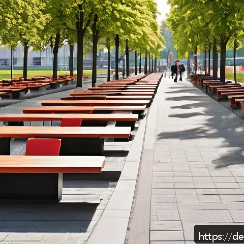 스포츠 이벤트 플래닝 실무 가이드 - A vibrant outdoor sports event venue in a German city, showcasing excellent accessibility with clear...